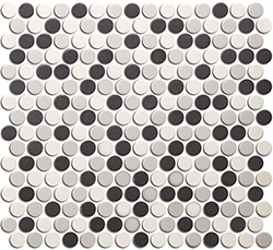 Keramická mozaika Mozaika KOLEČKA MIX White Grey Black